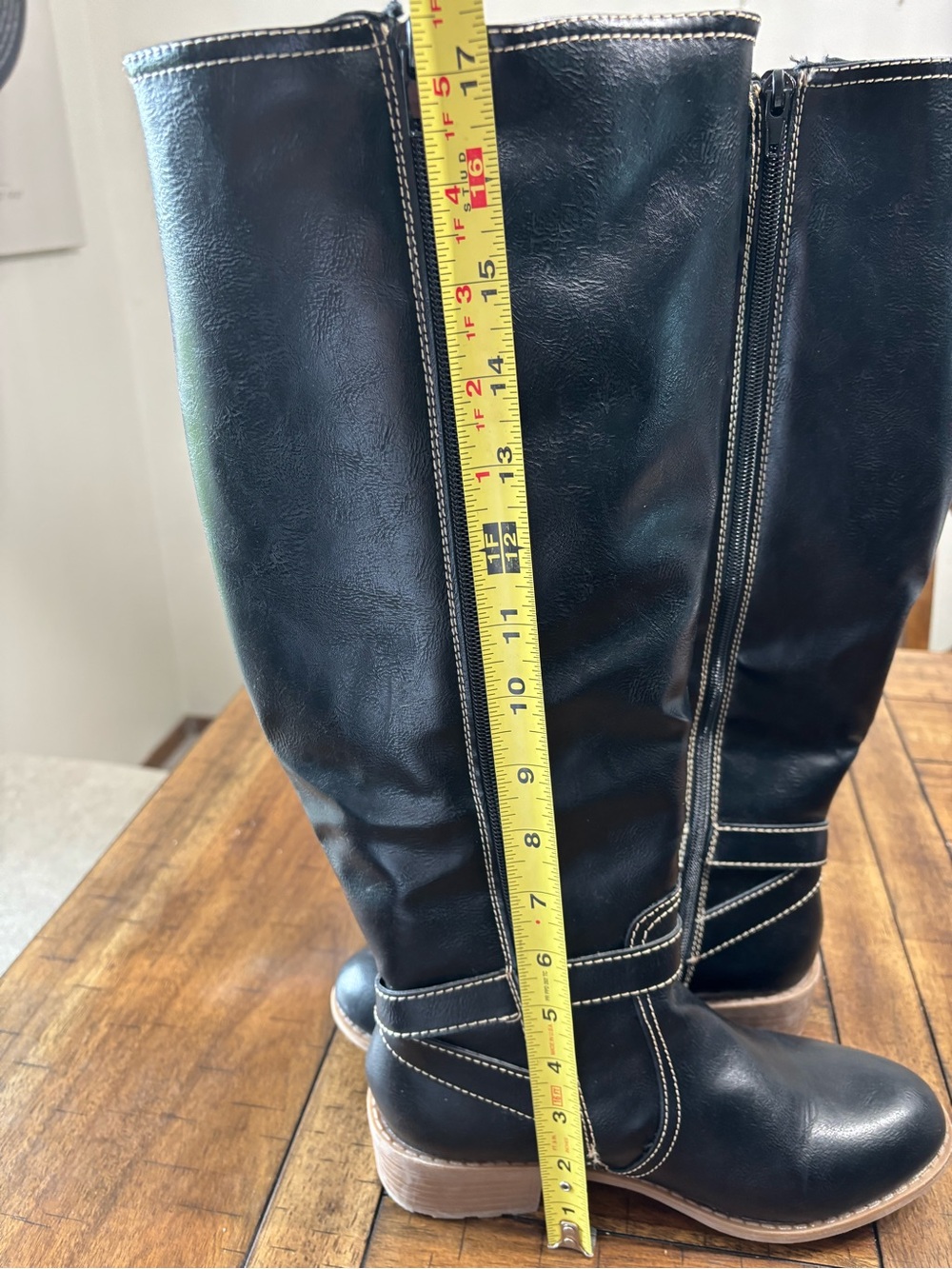 St. John's Bay Black Tall Buckle Riding Boots - Picture 3 of 6
